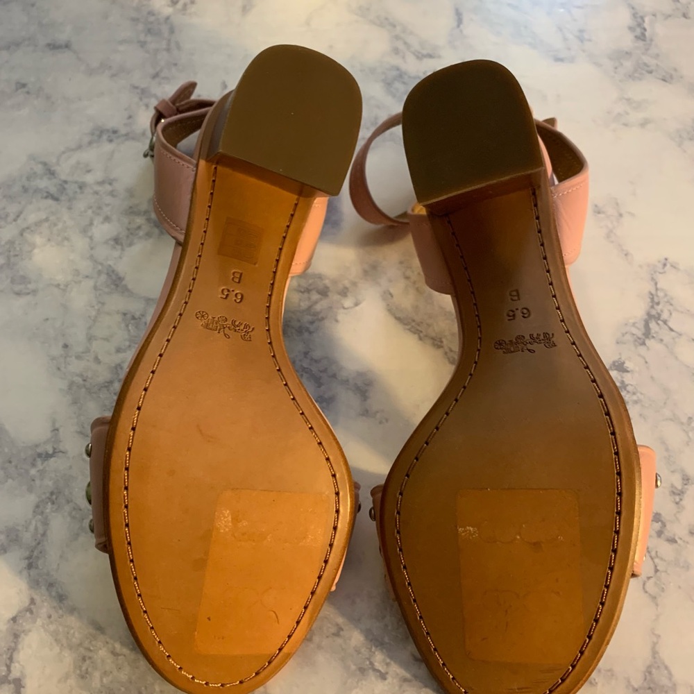 Coach Pink Studded Sandals with Ankle Strap - Picture 4 of 10